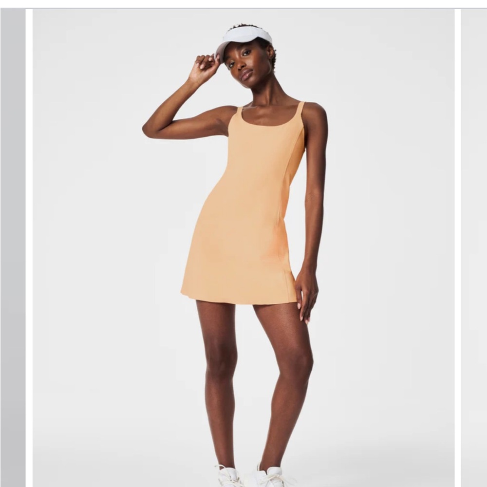 Spanx melon sherbet get moving ribbed dress
